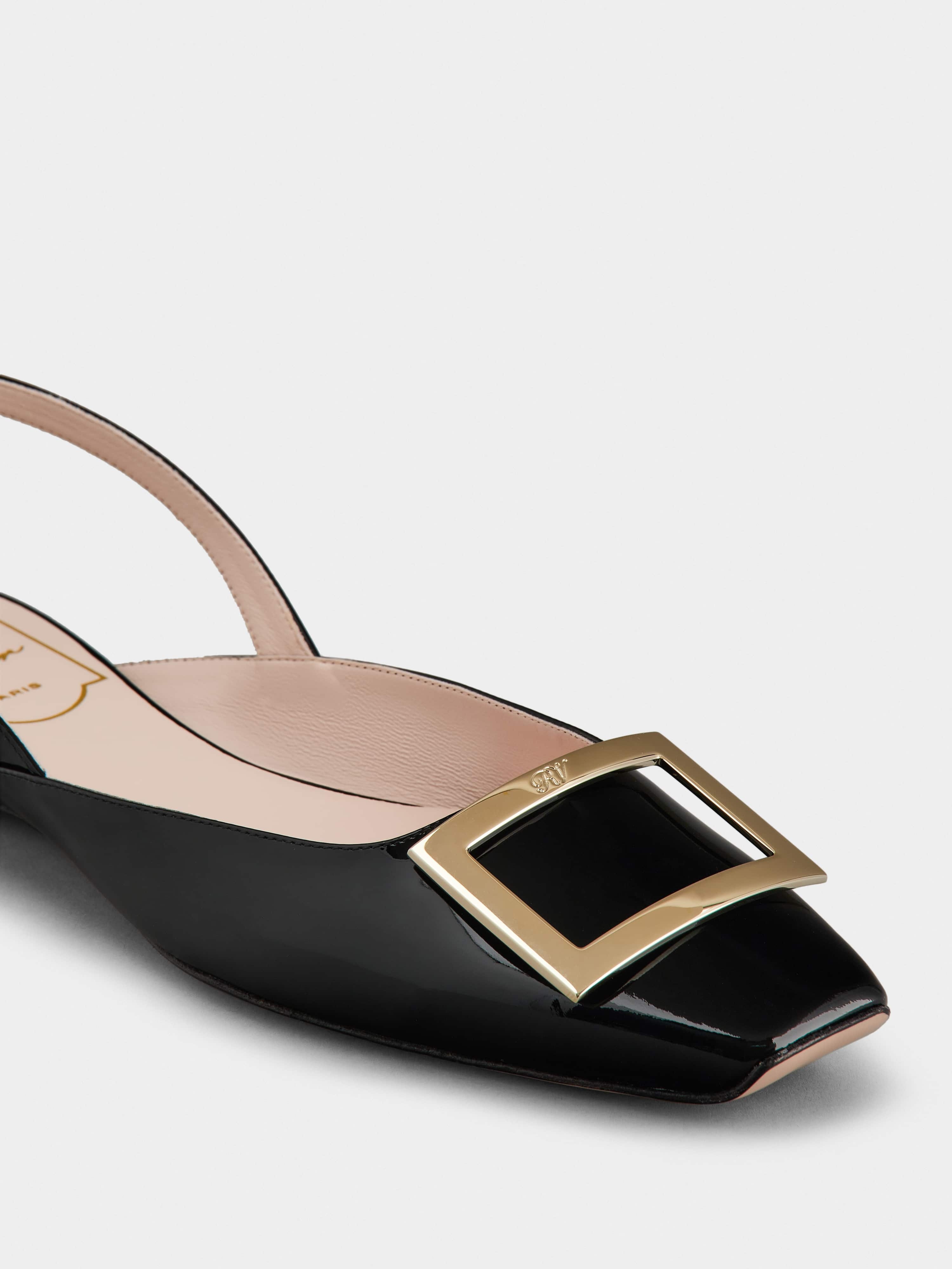Trompette Metal Buckle Slingback Ballerinas in Patent Leather - 8