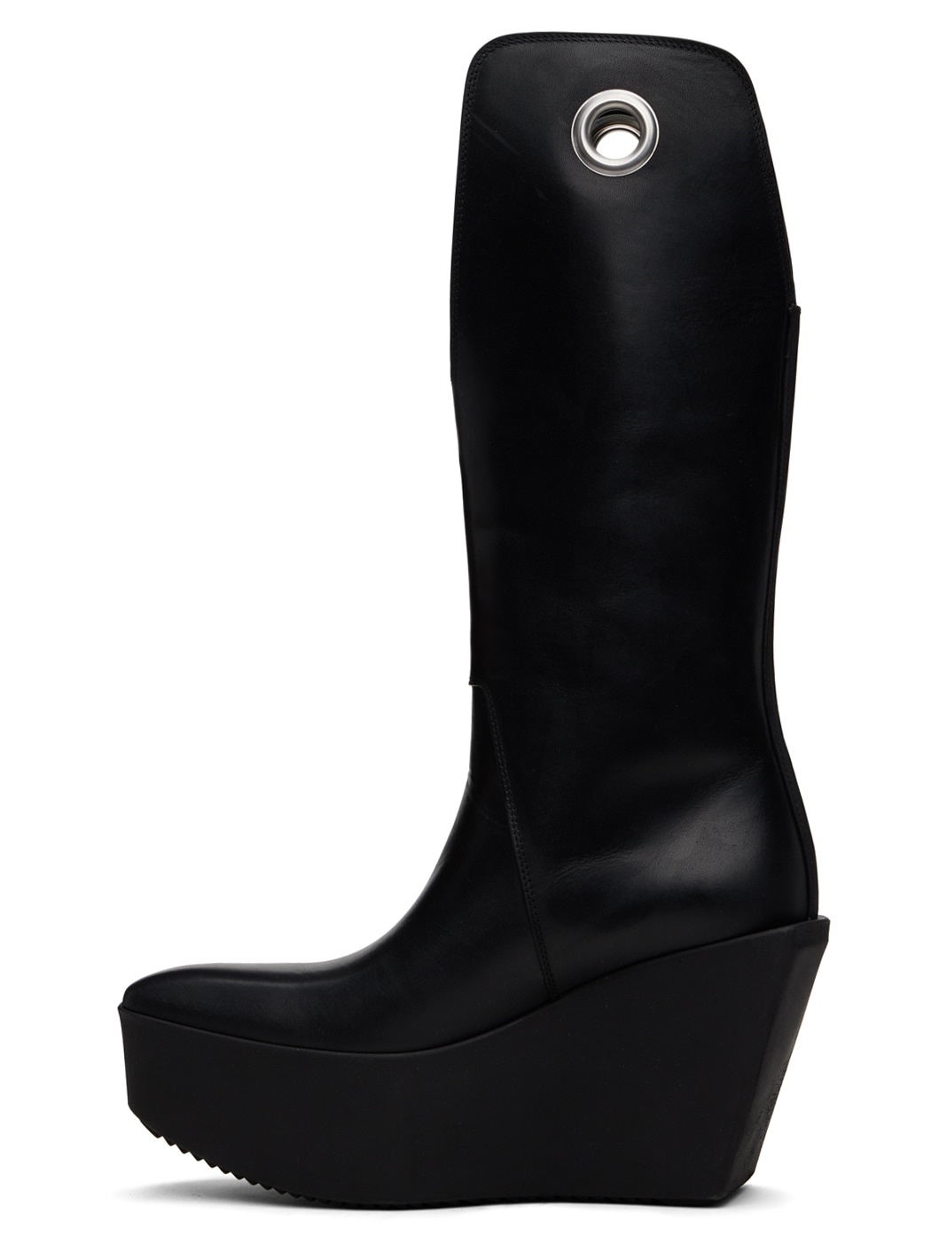 Black Sliver Platform Kowboy Boots - 3