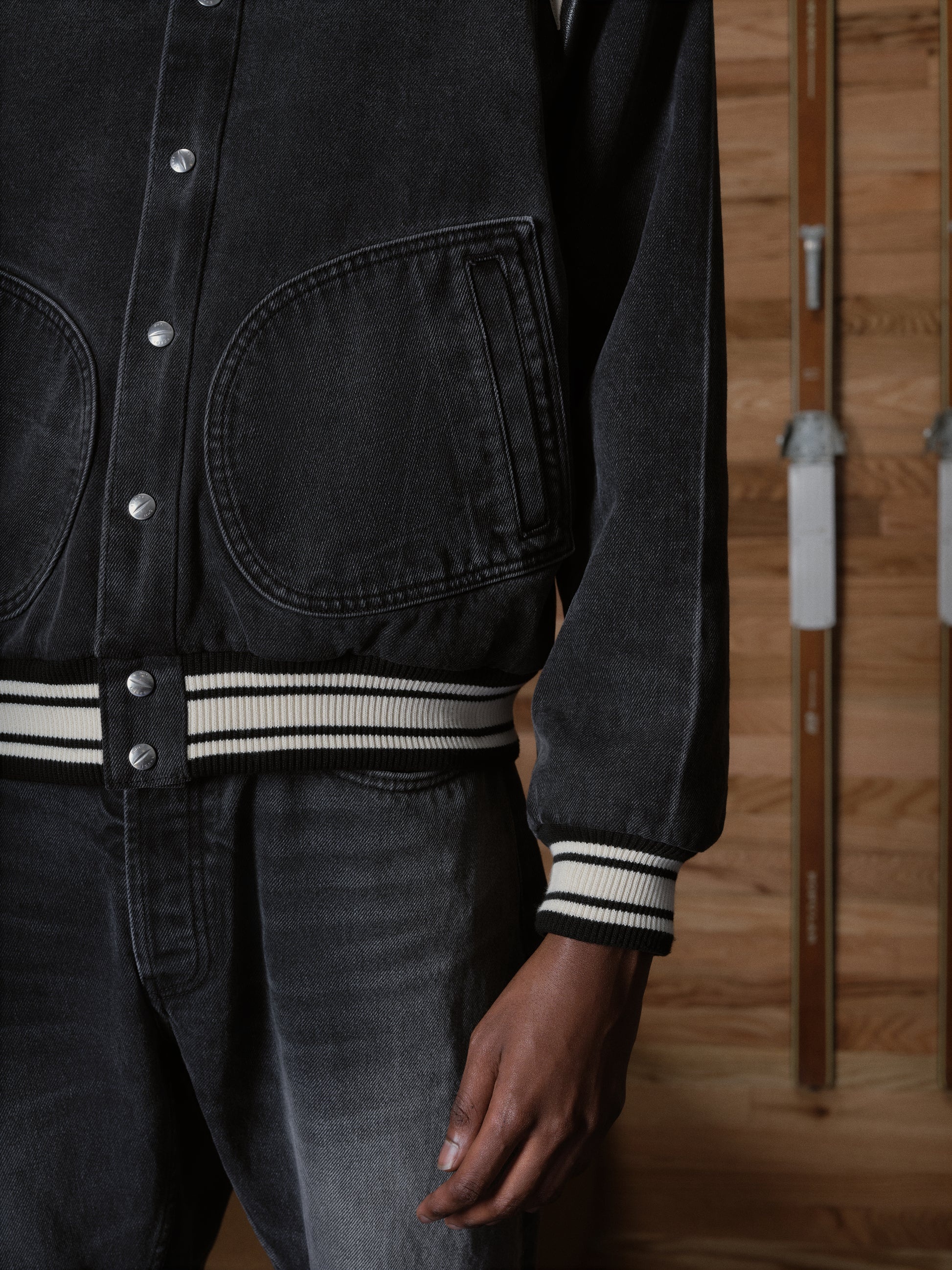 DENIM LIGHTING BOMBER - 6
