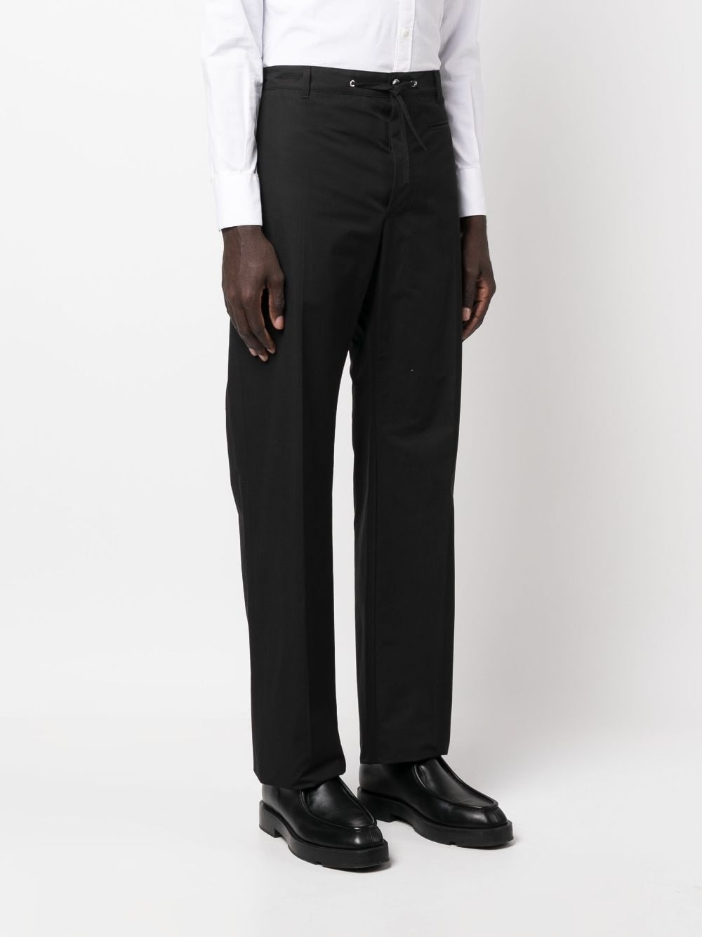 drawstring-waist straight-leg trousers - 3