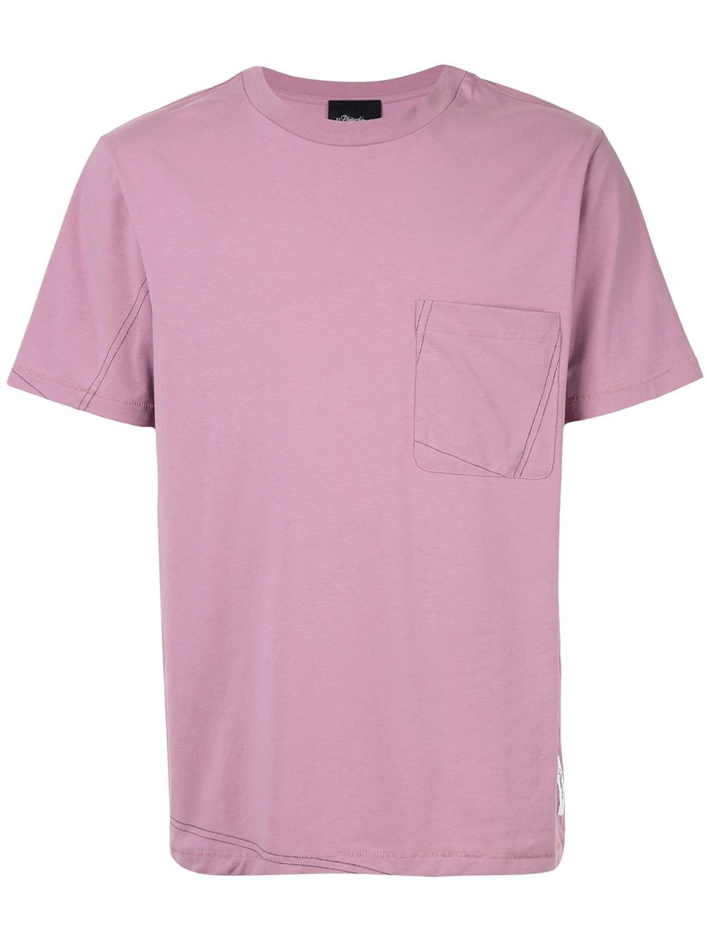 contrast stitch pocket T-shirt - 1