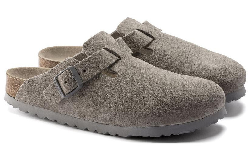 BIRKENSTOCK Birkenstock Boston Soft Footbed Regular 'Suede Stone Coin' 1020549 outlook