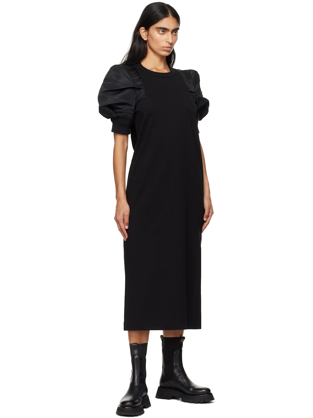 美品✨サカイ　Nylon Twill x Cotton Jersey Dress Nylon Twill Mix Cotton Jersey Dress – La Garçonne
