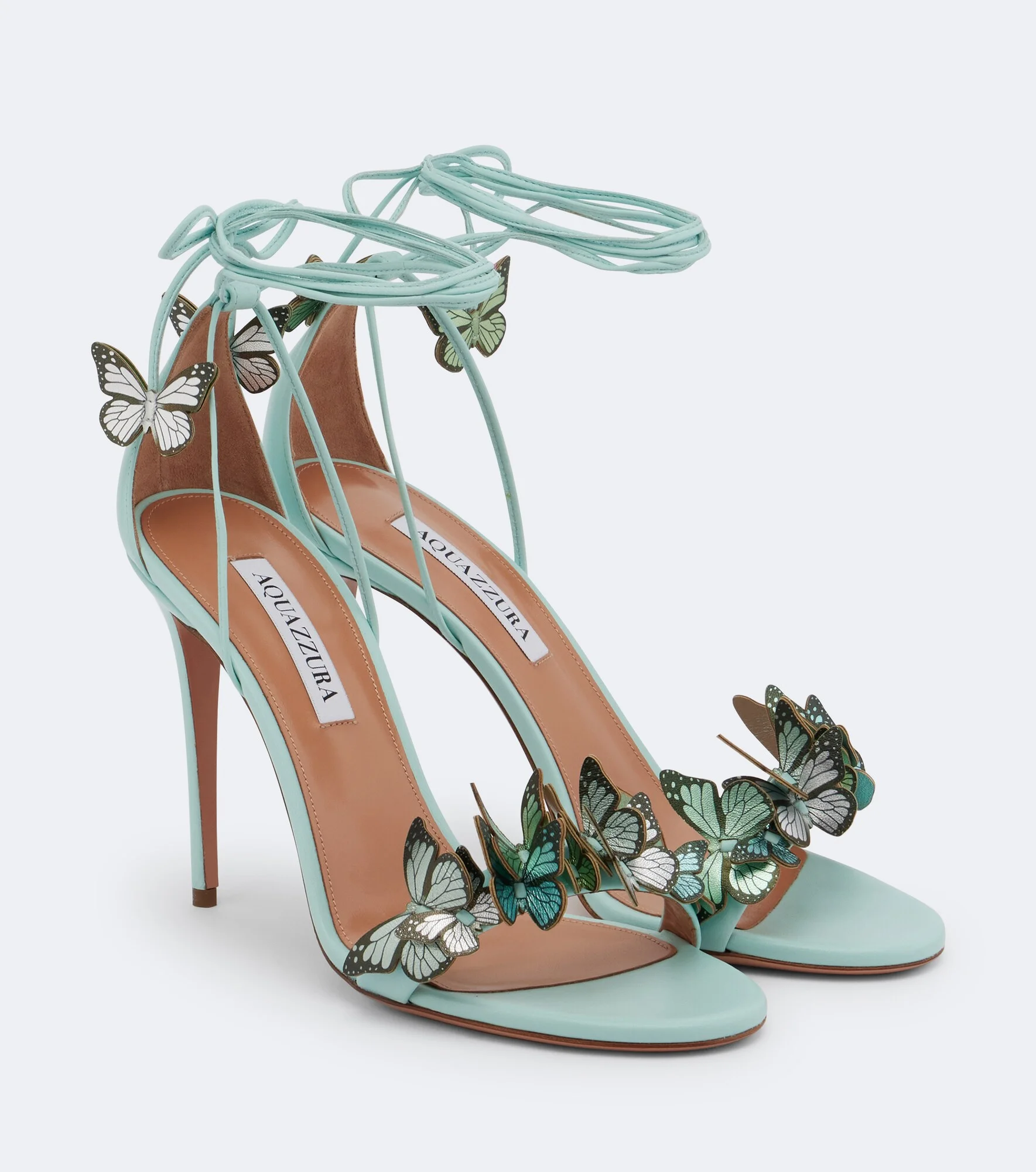 Papillon appliqué leather sandals - 1