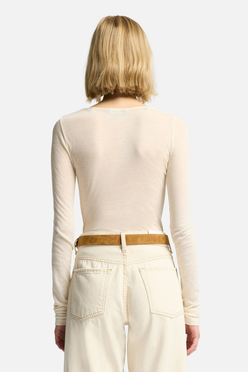 Long Sleeve Crew in White 5