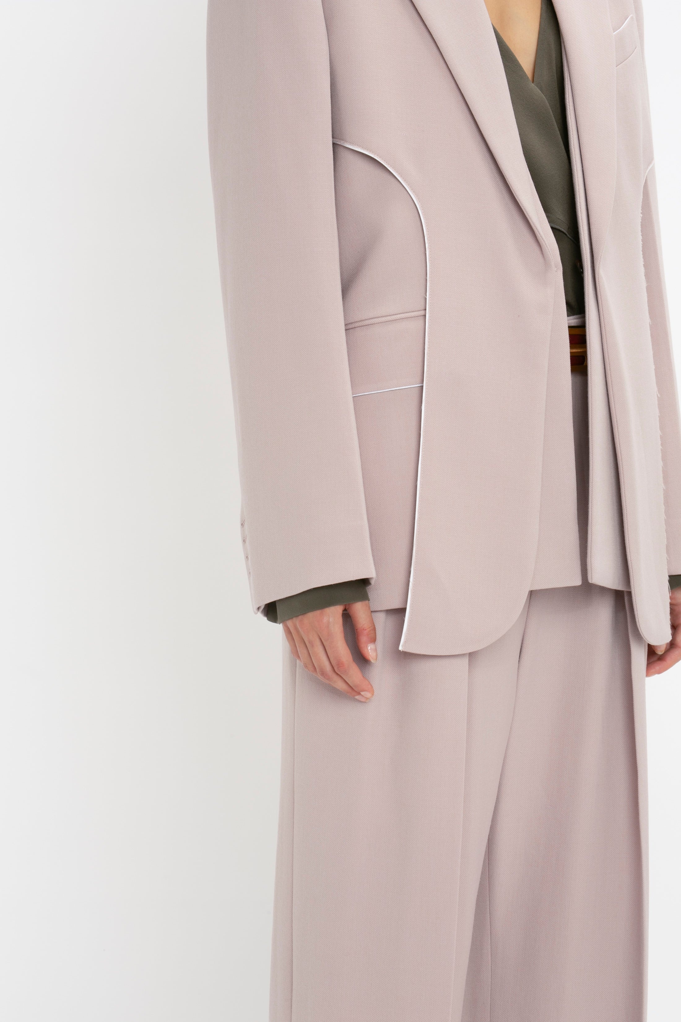 Double Panel Front Jacket In Rose Quartz - 5
