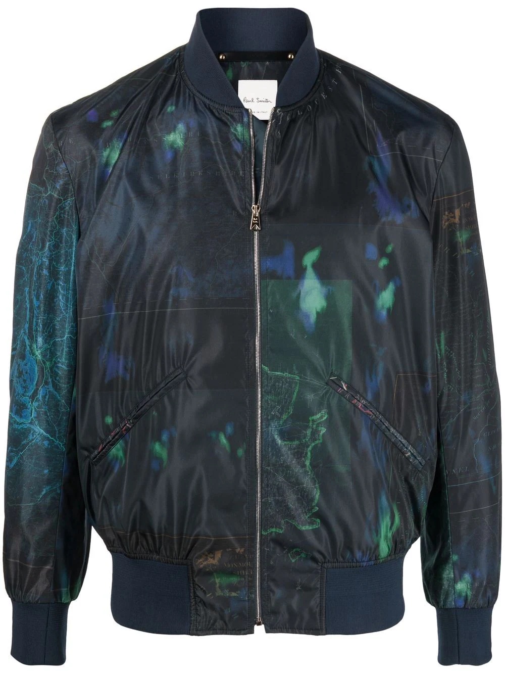 map print bomber jacket - 1