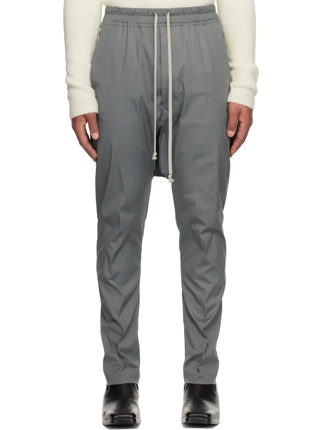 Gray Concordians Drawstring Long Trousers - 1
