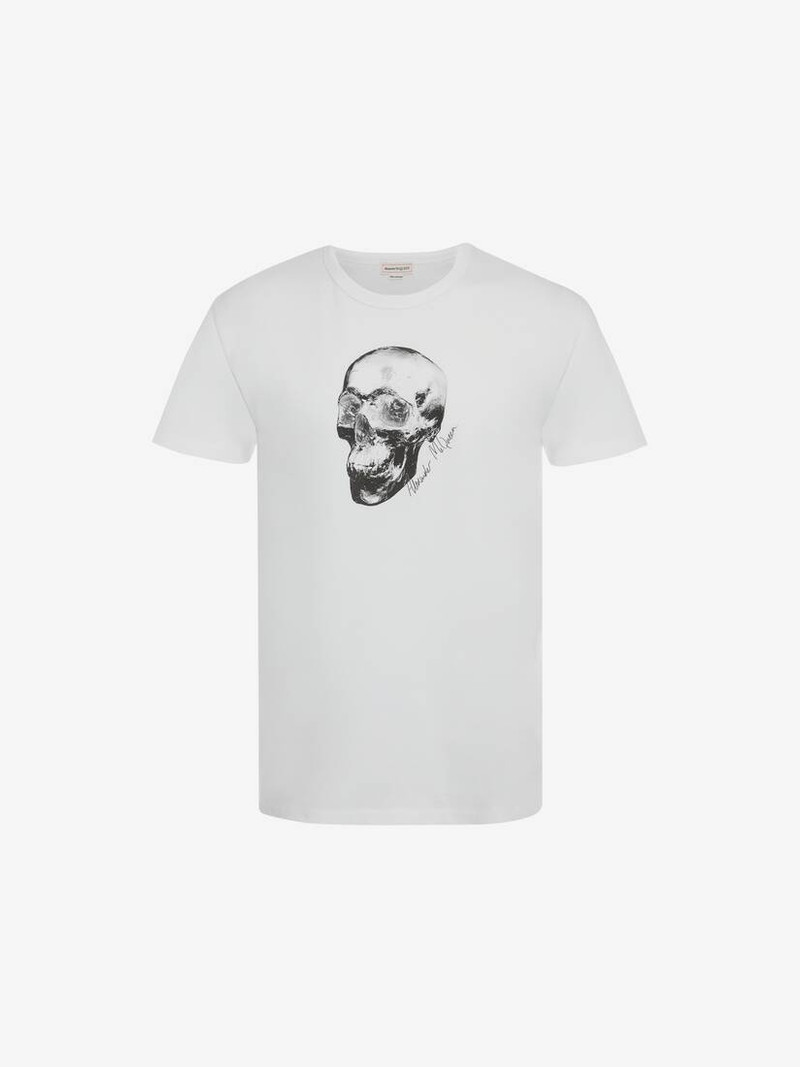 Skull Motif T-shirt in White/multicolour 1