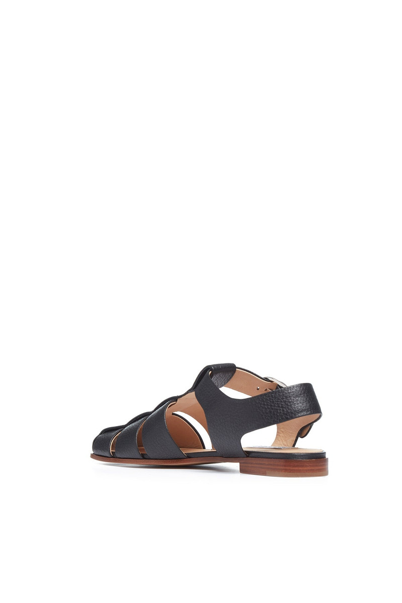 GABRIELA HEARST Lynn Sandal in Black Deerskin Leather outlook