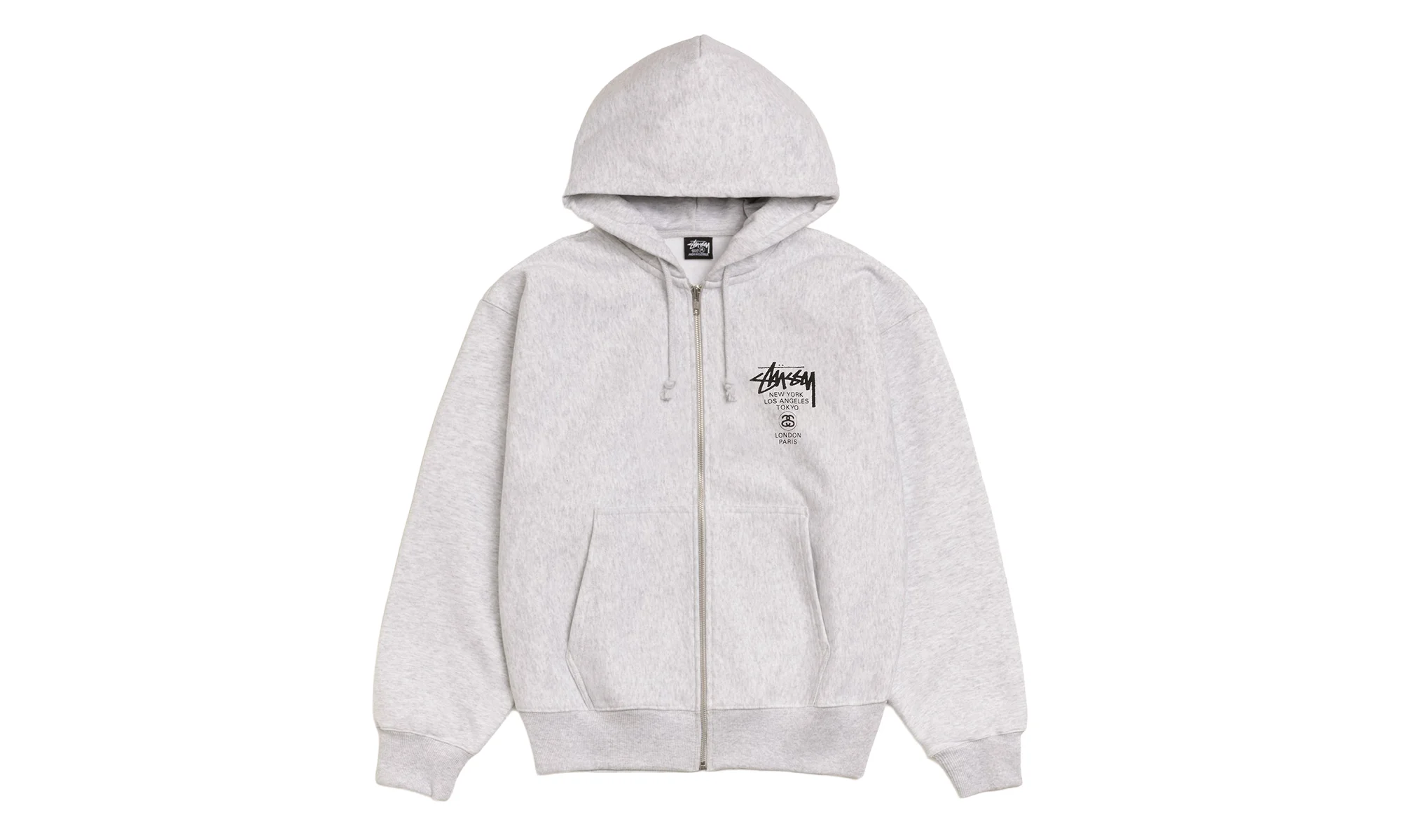 WORLD TOUR ZIP HOODIE "Ash Grey" STUS458 - 1