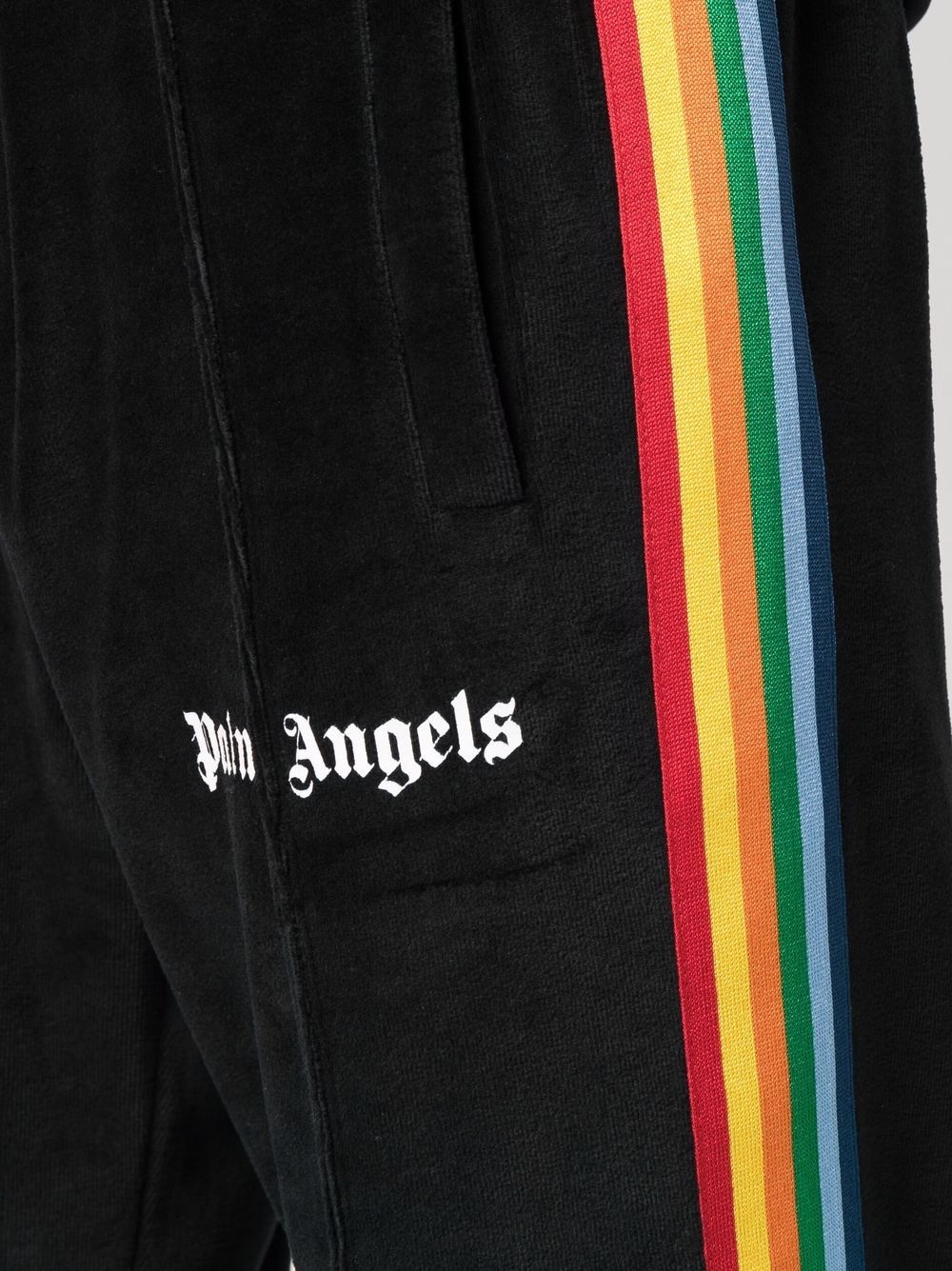 rainbow-stripe chenille track pants - 5