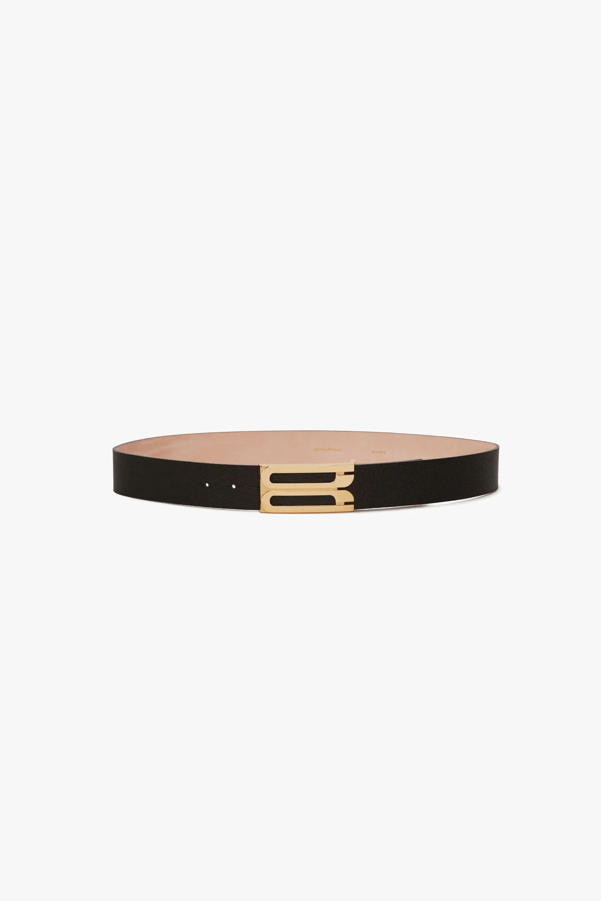 Jumbo Frame Belt In Black Grained Leather - 1