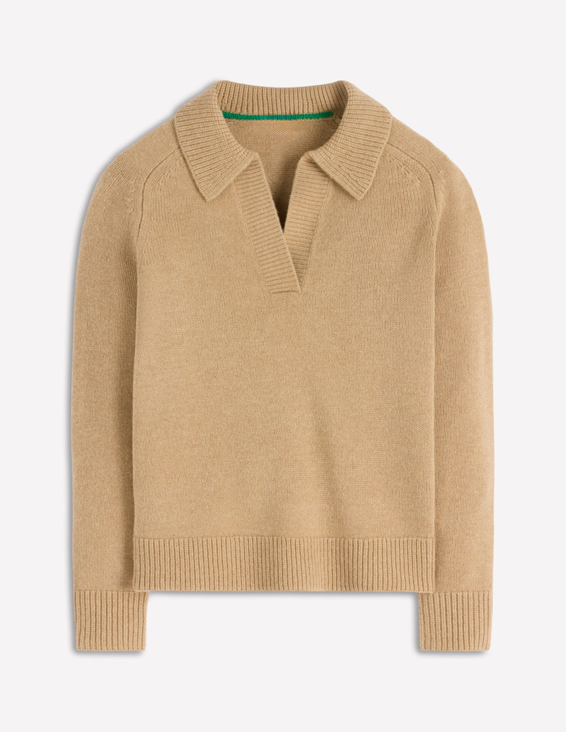 Marion Merino Henley Sweater-Camel Melange 6
