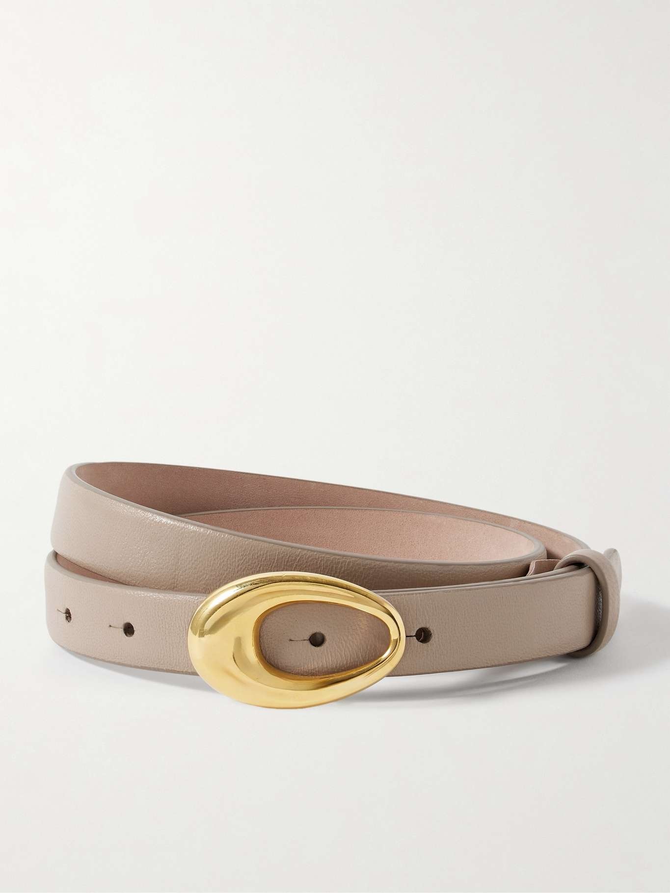 Olivia leather belt Beige - 1