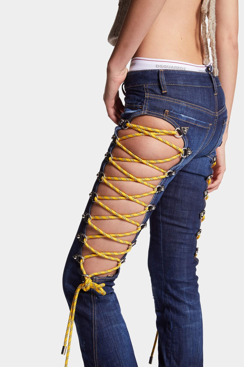 STRETCH DENIM HIKING TRUMPET JEANS 5