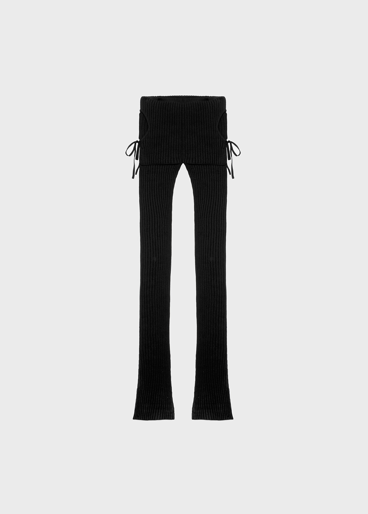 KNITTED LEGGINGS WITH CUT-OUTS AND LACES - 1