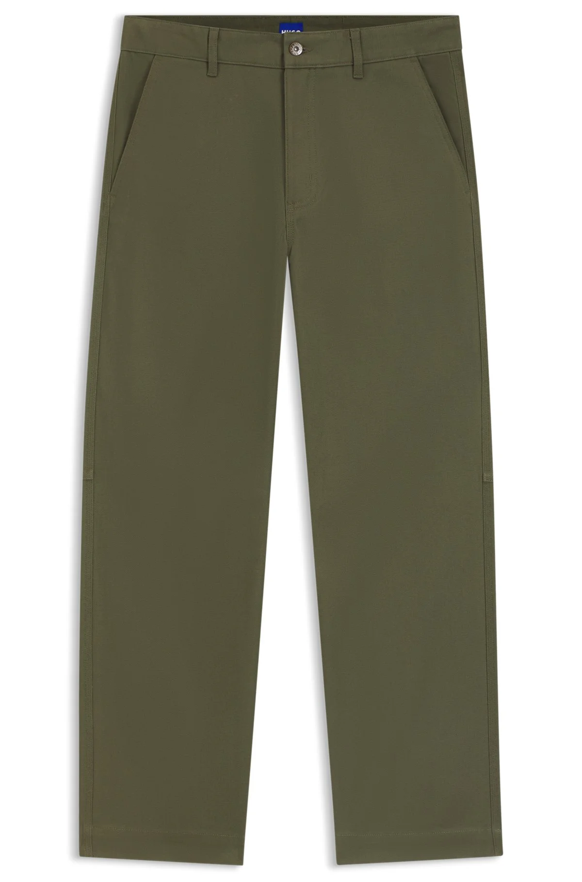 REGULAR-FIT PANTS IN STRETCH-COTTON SATIN - 1