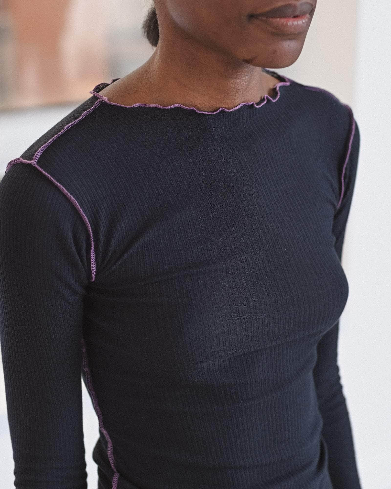 Vein Long Sleeve Tee - Fine Organic Cotton Rib - 7