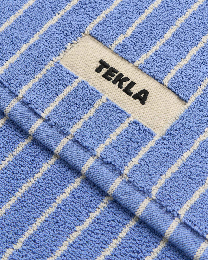 TEKLA Tekla Terry Bath Mat Clear Blue Stripes outlook