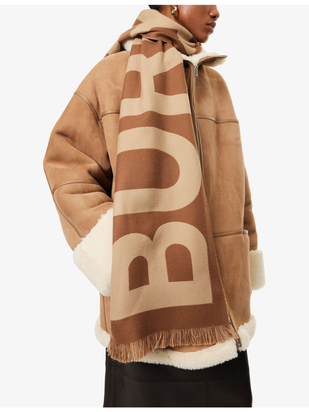Football brand-pattern wool scarf - 2