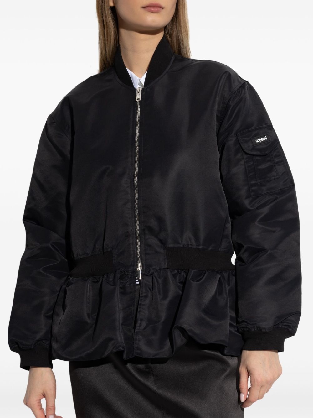 gathered-hem bomber jacket - 2