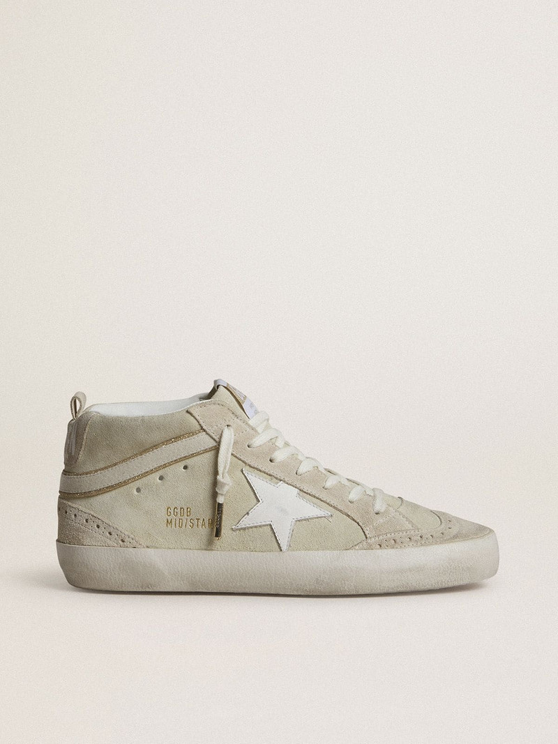 Mid Star in light gray suede with white leather star 1