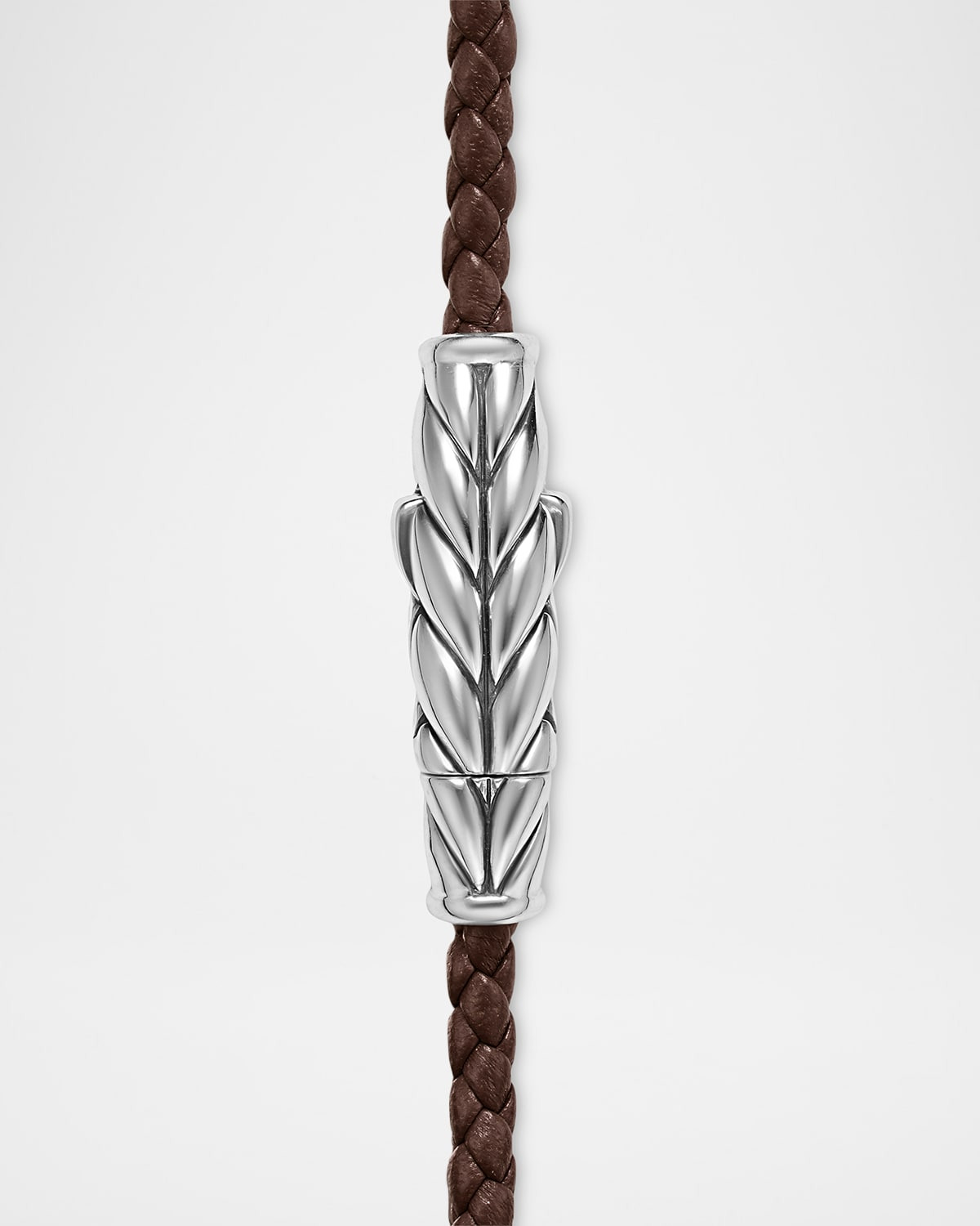Men's Chevron Wrap Bracelet in Leather with Silver - 4