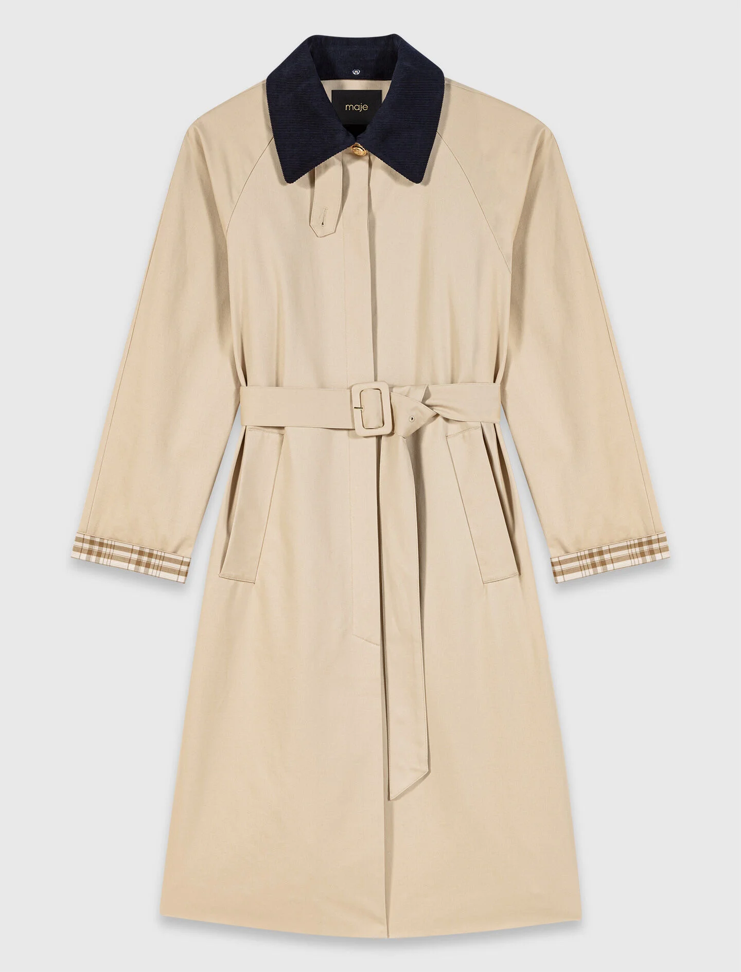Contrast sleeve and collar trench - 1