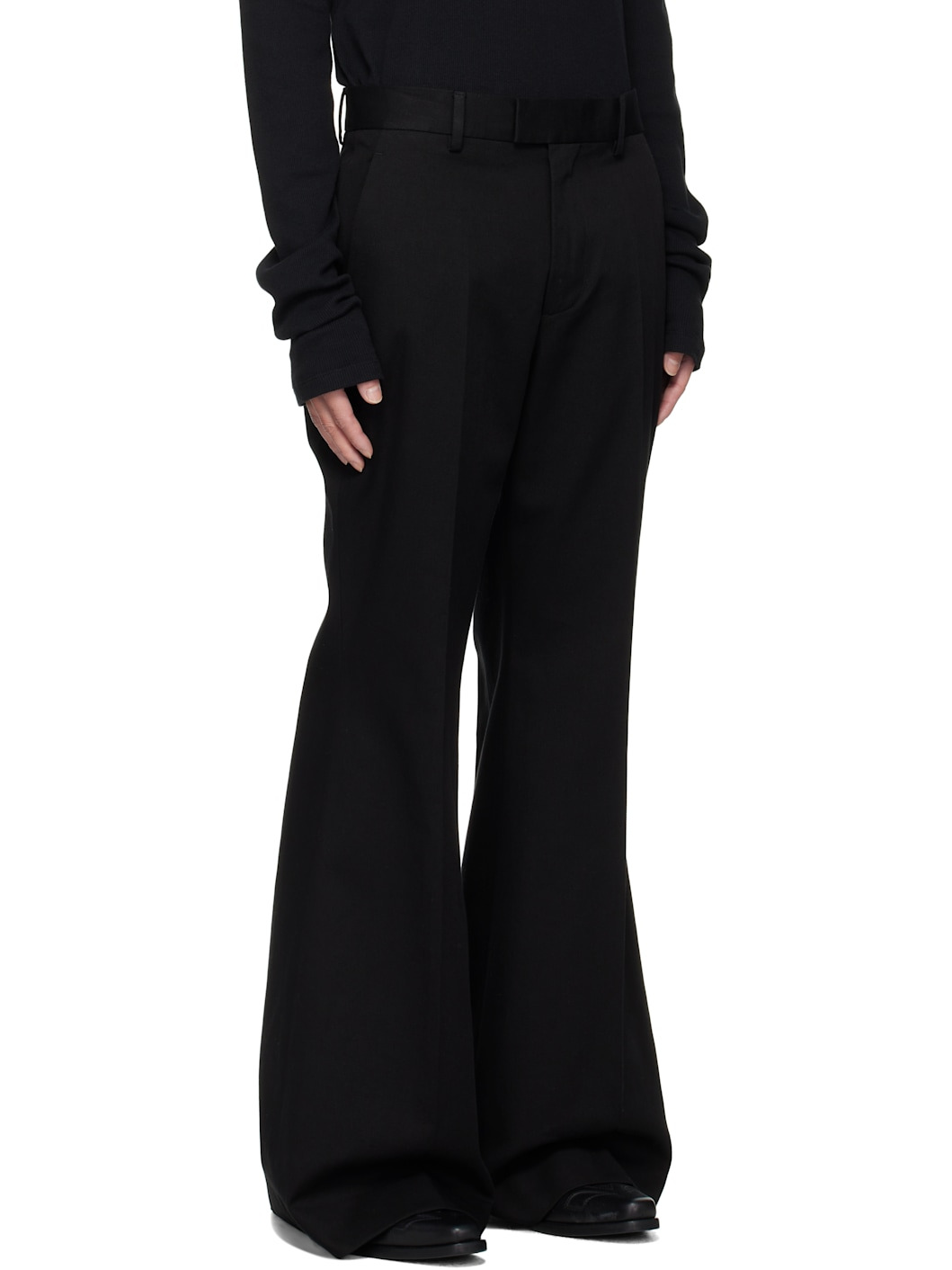 Black Leek Relaxed Bootcut Trousers - 2