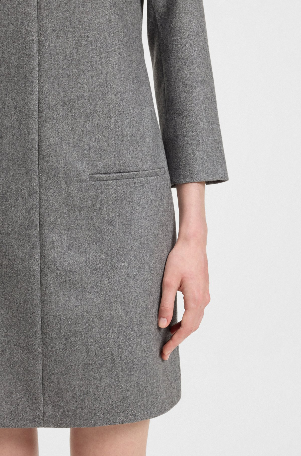 FLANNEL DRESS WITH WELT POCKETS - 6