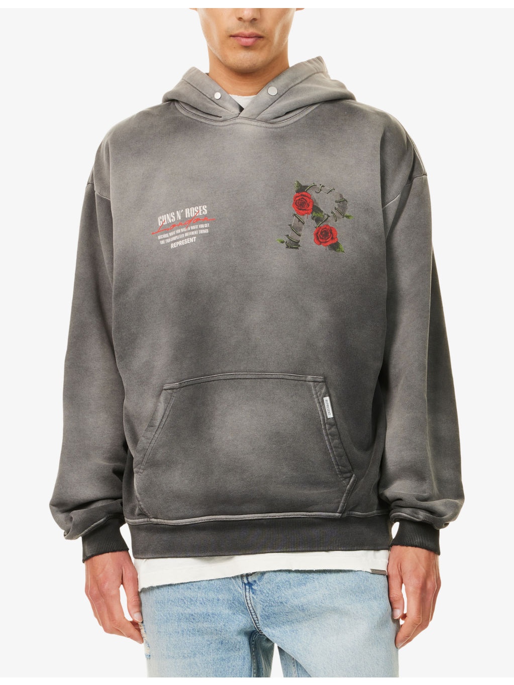 Represent x Guns N' Roses Exclusive Tour Printed Cotton-Jersey Hoody - 3