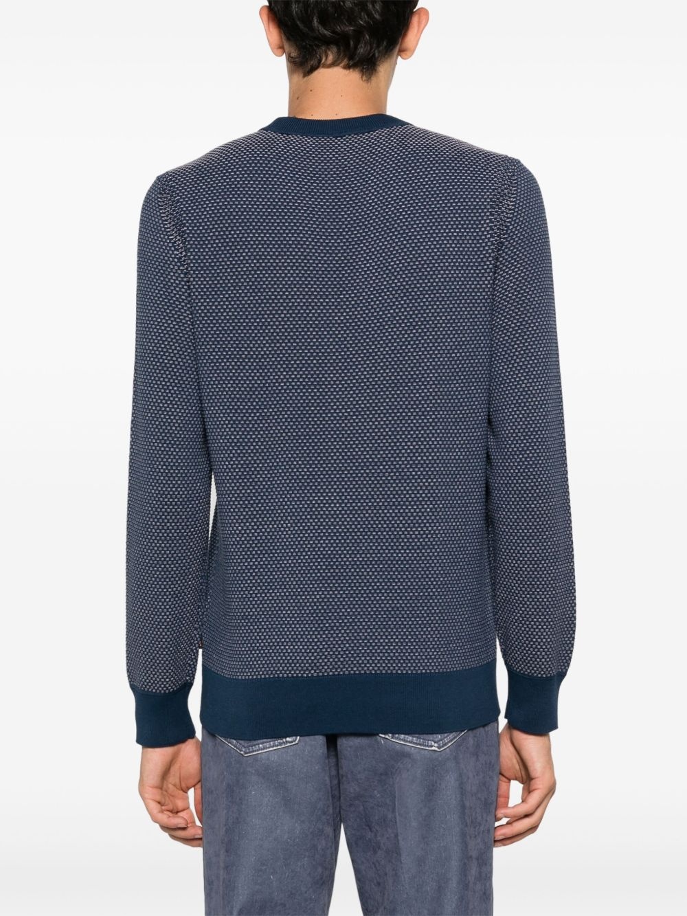 textured-finish long-sleeve jumper - 4