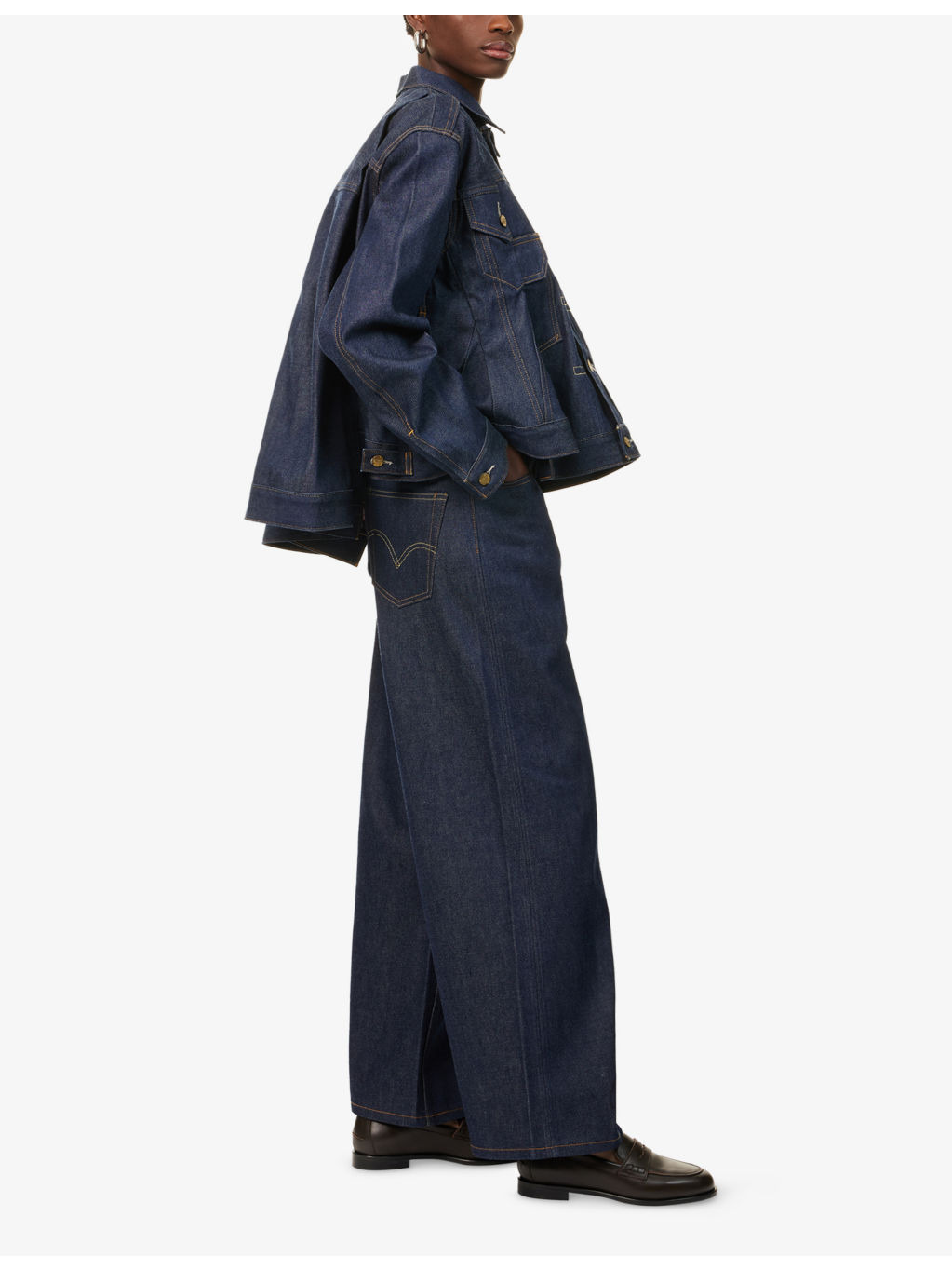 Sacai X Levi's Belted Wide-Leg Denim Jeans - 2