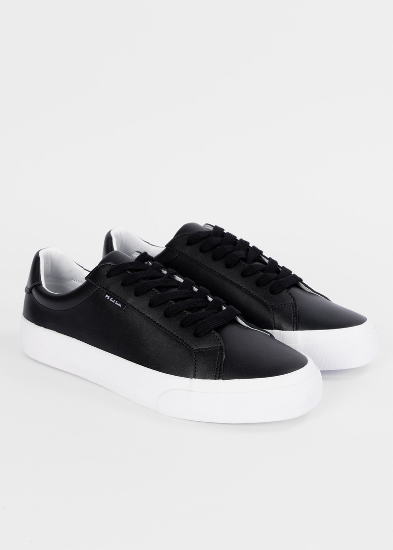 Paul Smith Black Leather 'Amos' Trainers outlook
