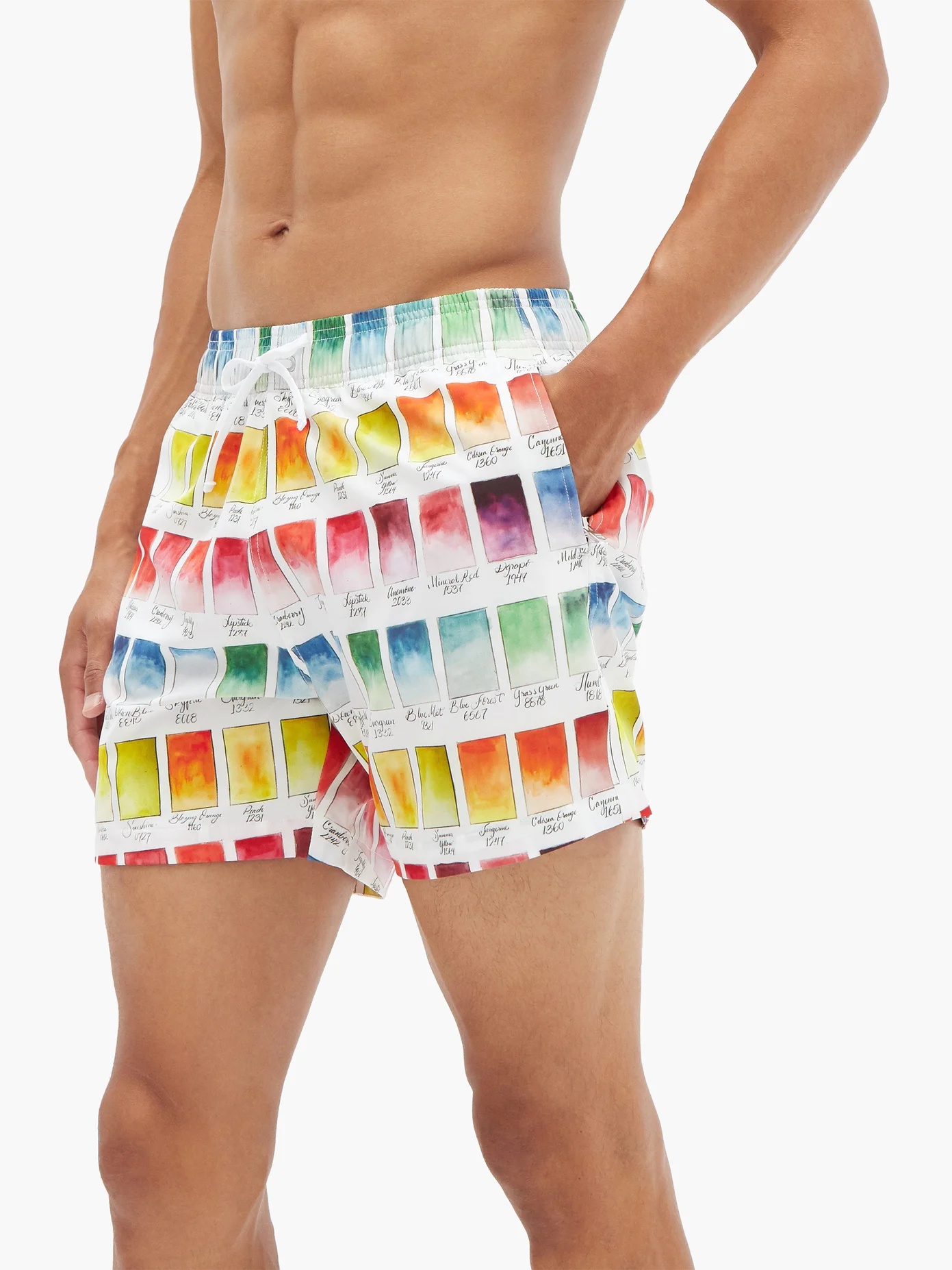 Watercolor Swatches-print swim shorts - 2