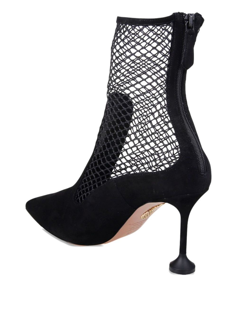 85mm mesh-insert suede pumps - 4