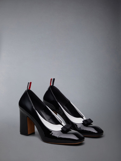 Thom Browne Patent Vitellino Gooddyear Leather Sole Bow and Collar Heel Court Shoe outlook