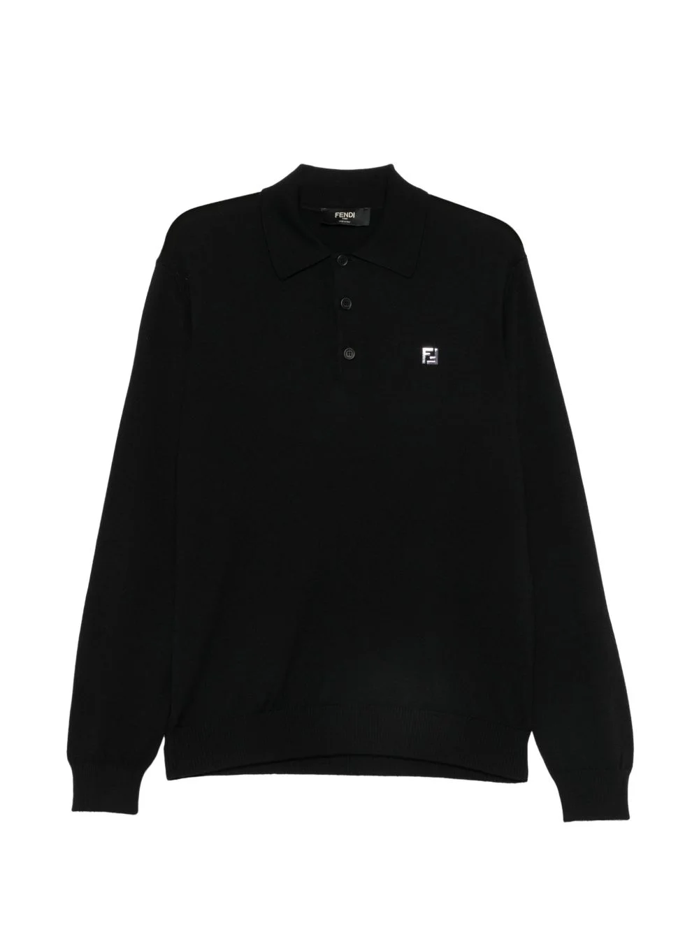 long-sleeve FF-plaque polo shirt - 1