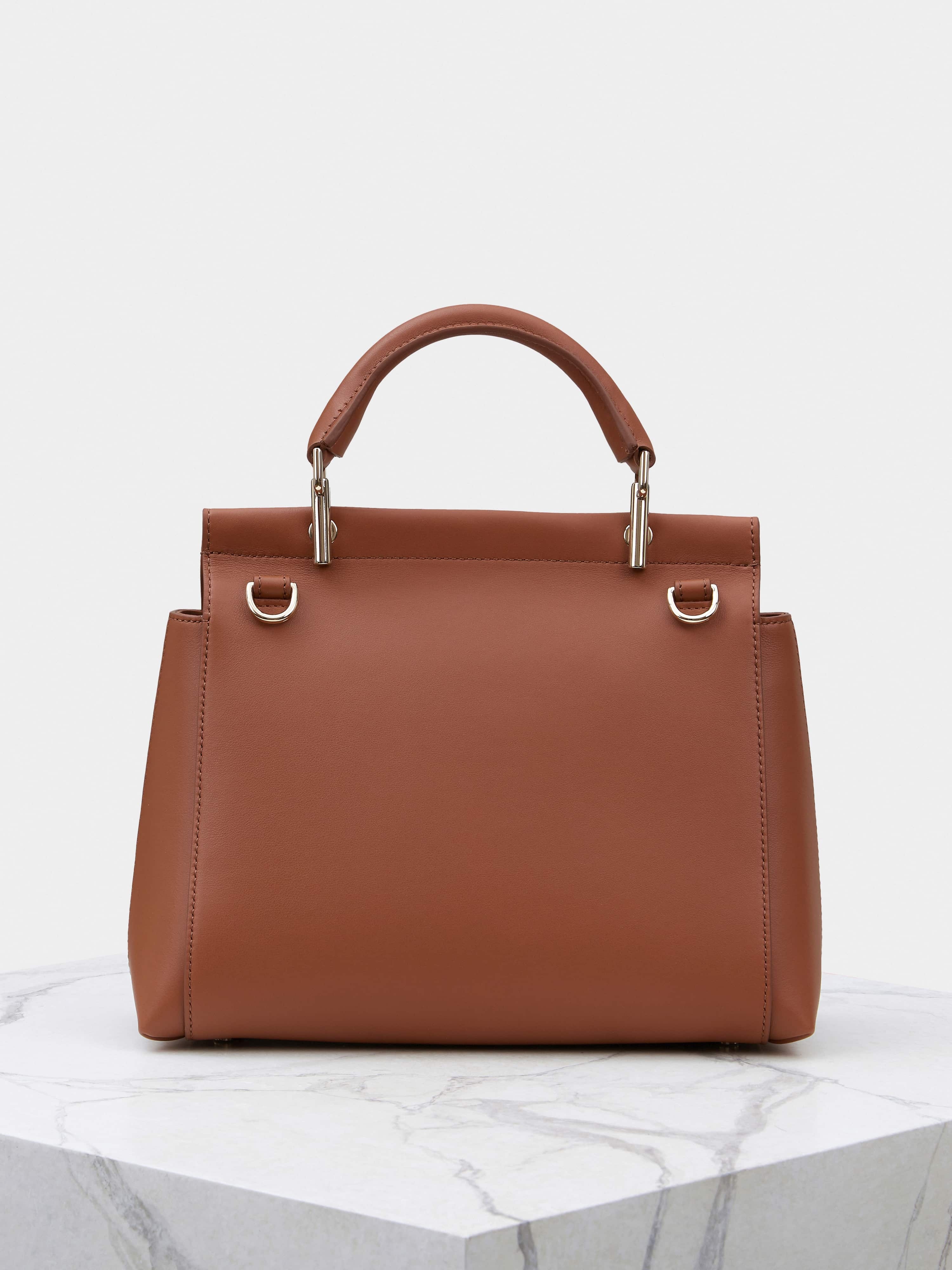 Viv' Cabas Metal Buckle Bag in Leather - 4