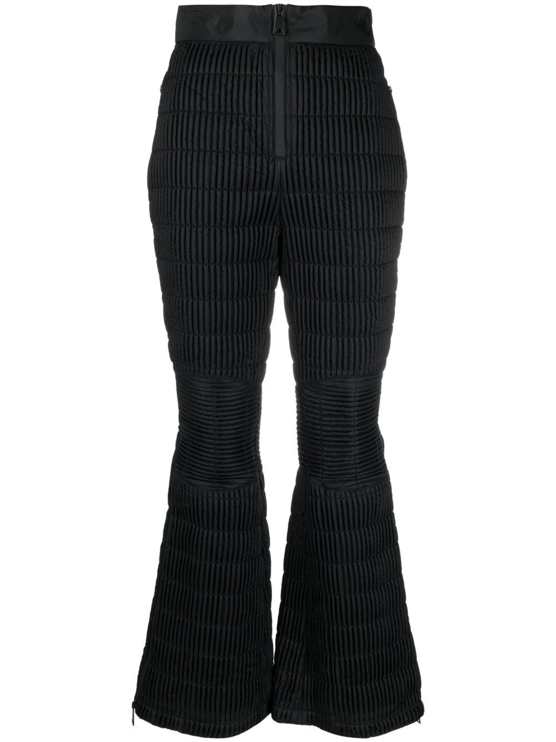 Black Padded Flared Ski Trousers - 1