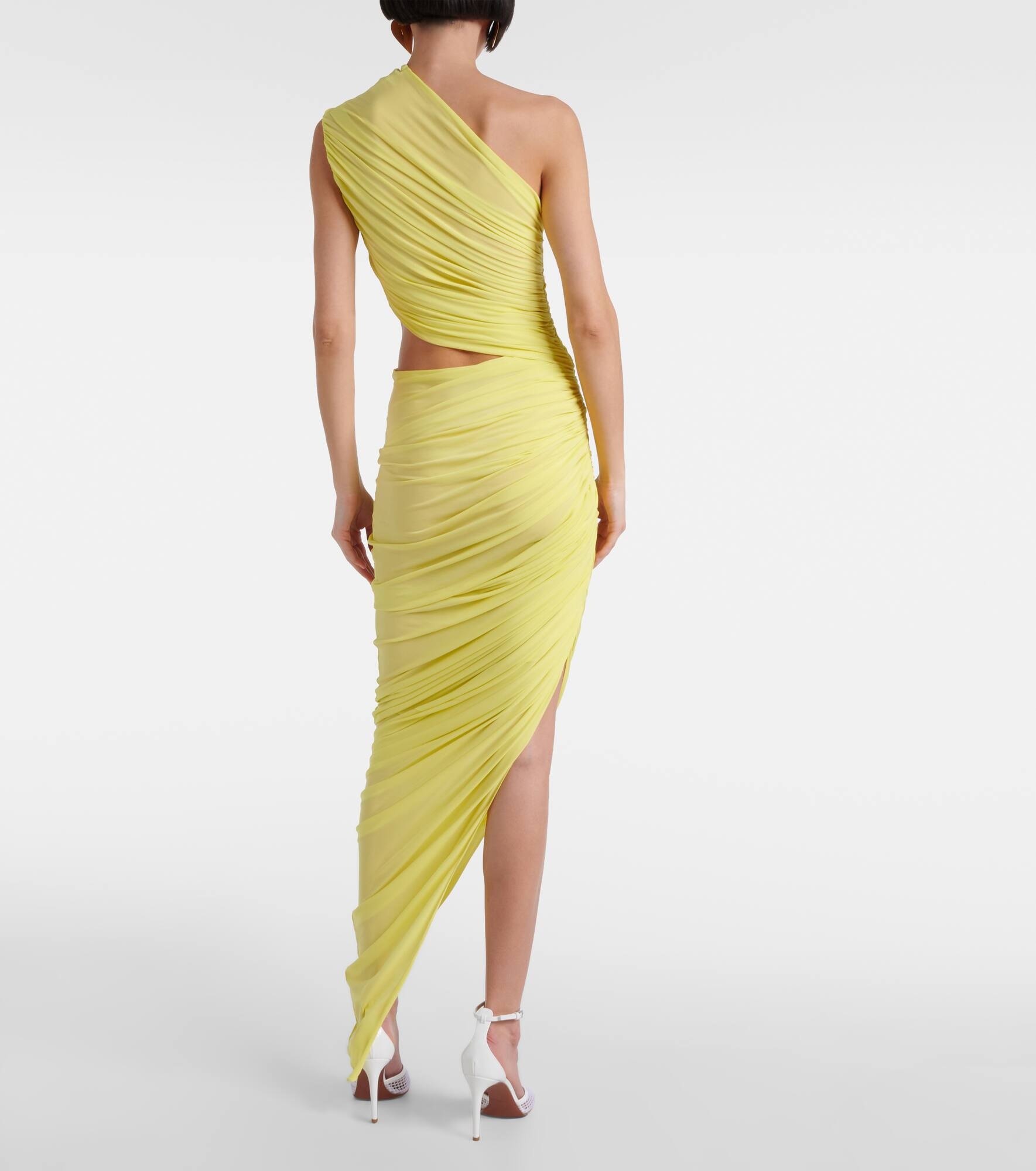 Ruched cutout one-shoulder gown - 3