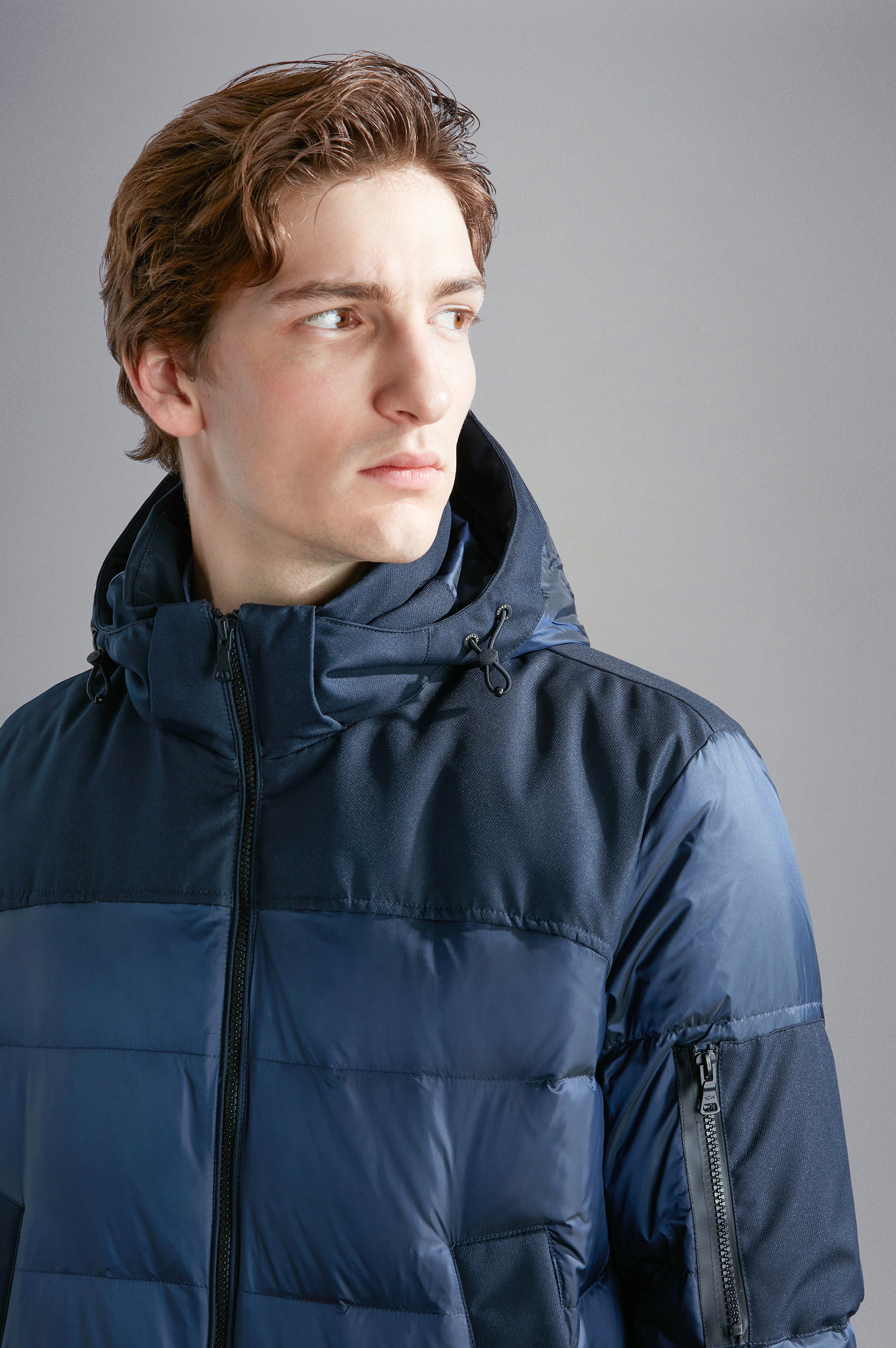 HYBRID DOWN JACKET IN IRIDESCENT NYLON AND TECHNICAL FABRIC - 4