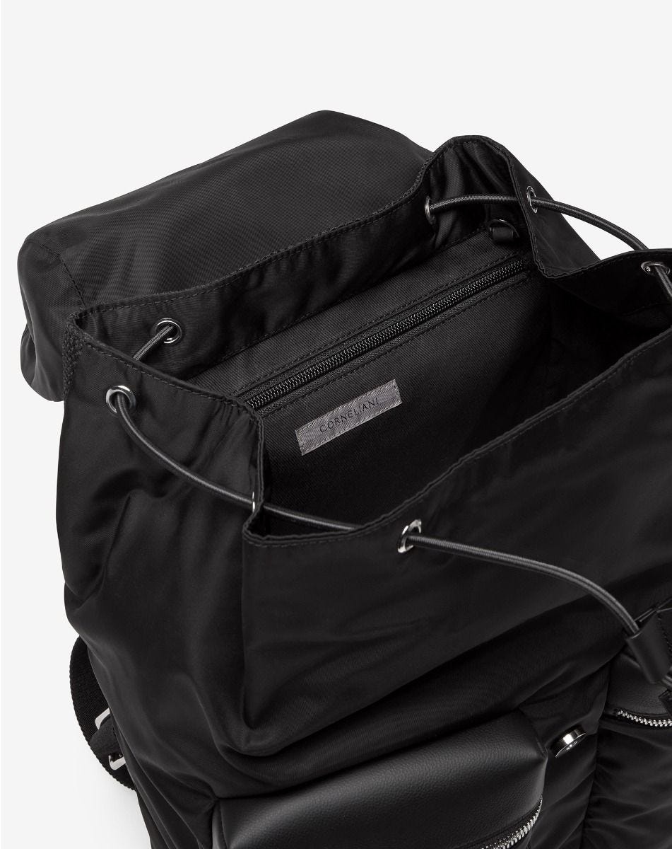 Black multi-pocket backpack - 4