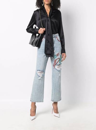 PHILIPP PLEIN stud-embellished wide-leg jeans outlook