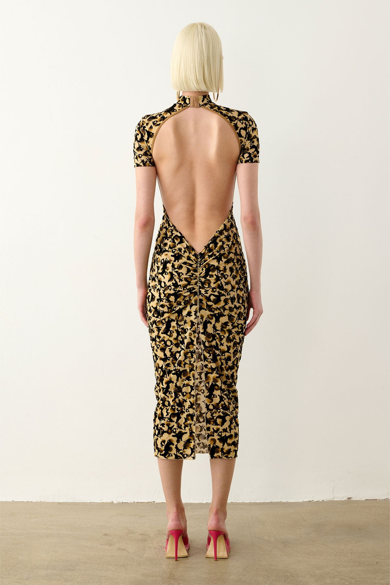 KNOCKOUT DRESS BEIGE LEOPARD PRINT 4
