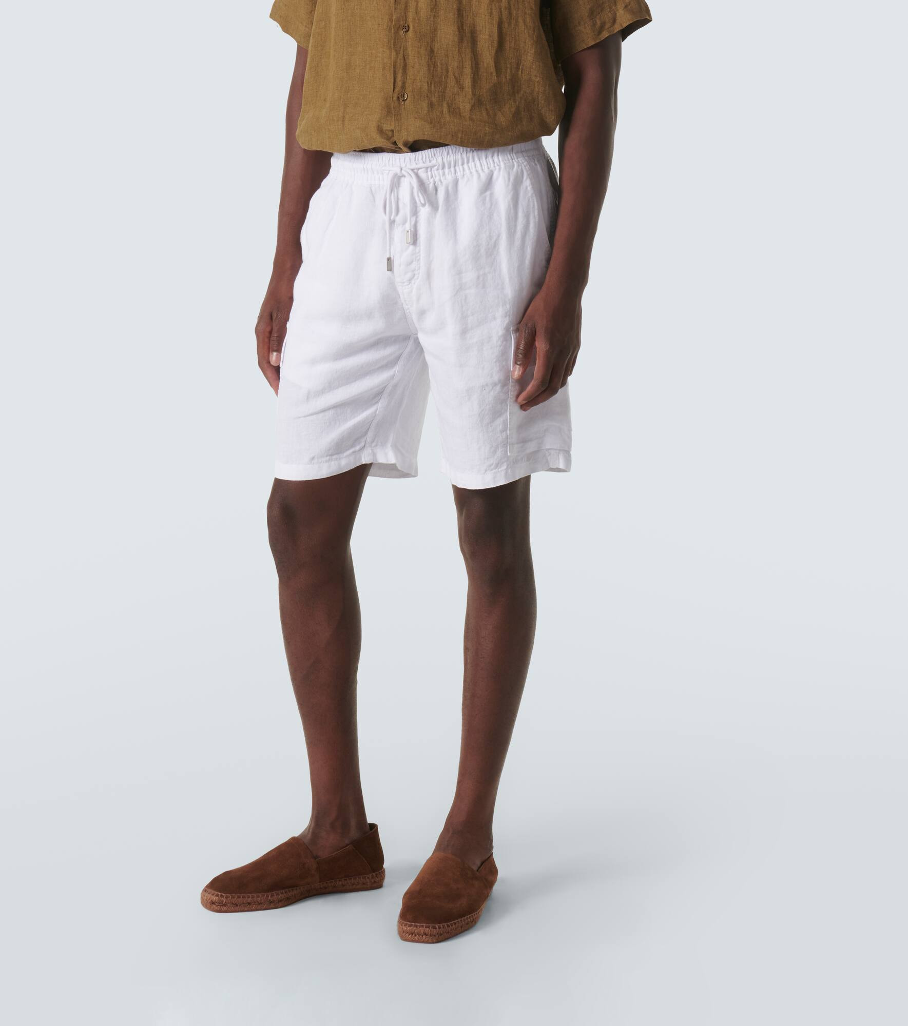 Baie mid-length linen shorts - 3