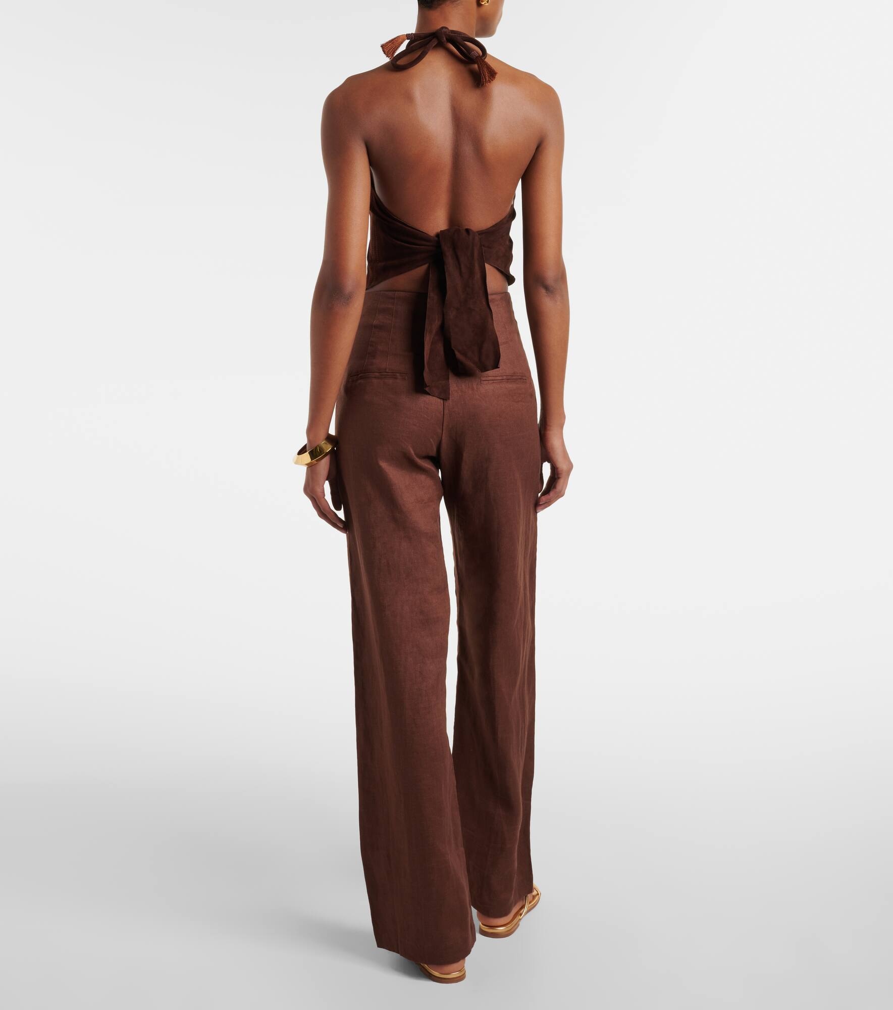 Knot-detail leather top - 3