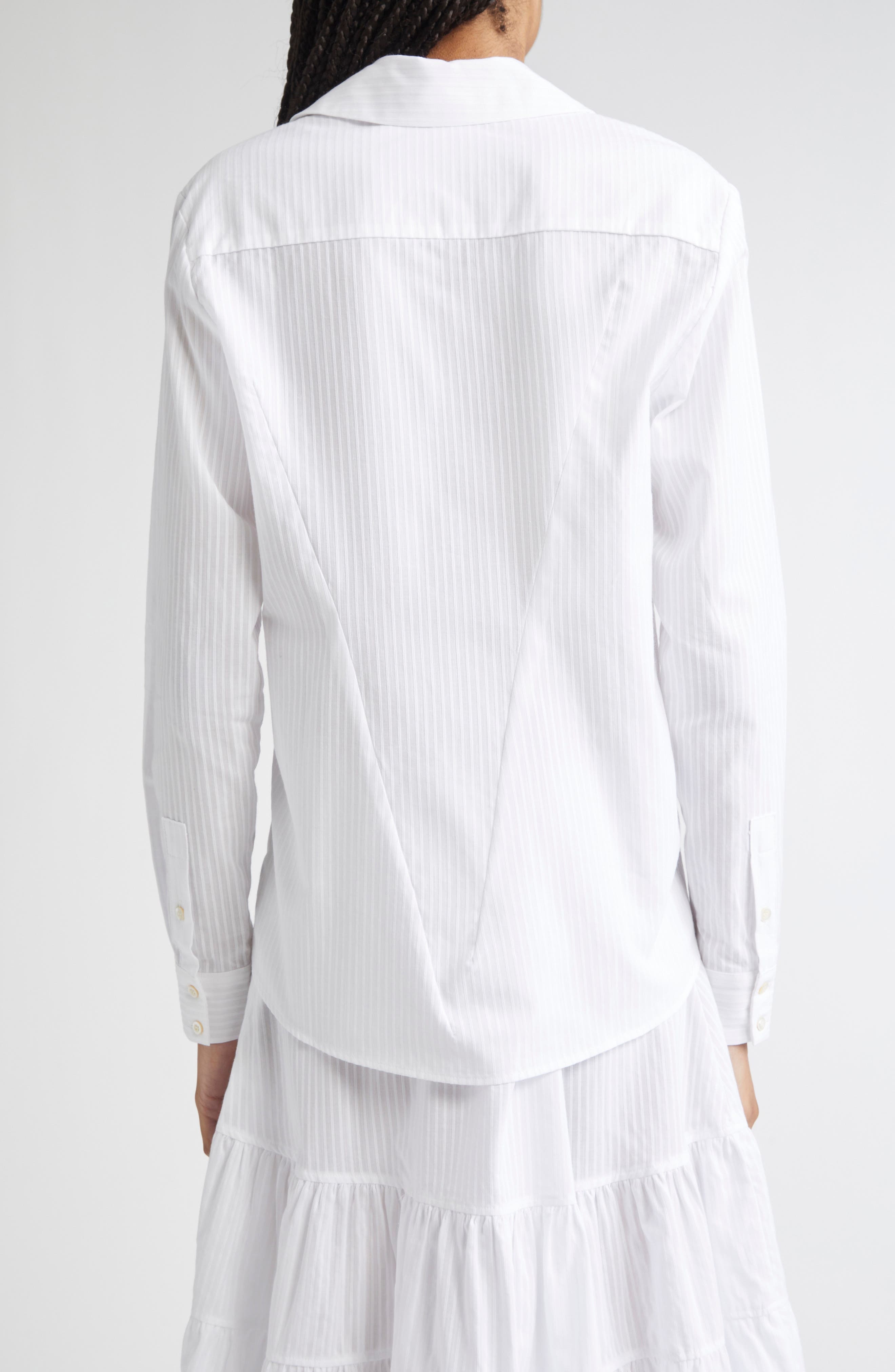 Paloma Wool Donald Stripe Button-Up Shirt in White at Nordstrom - 3