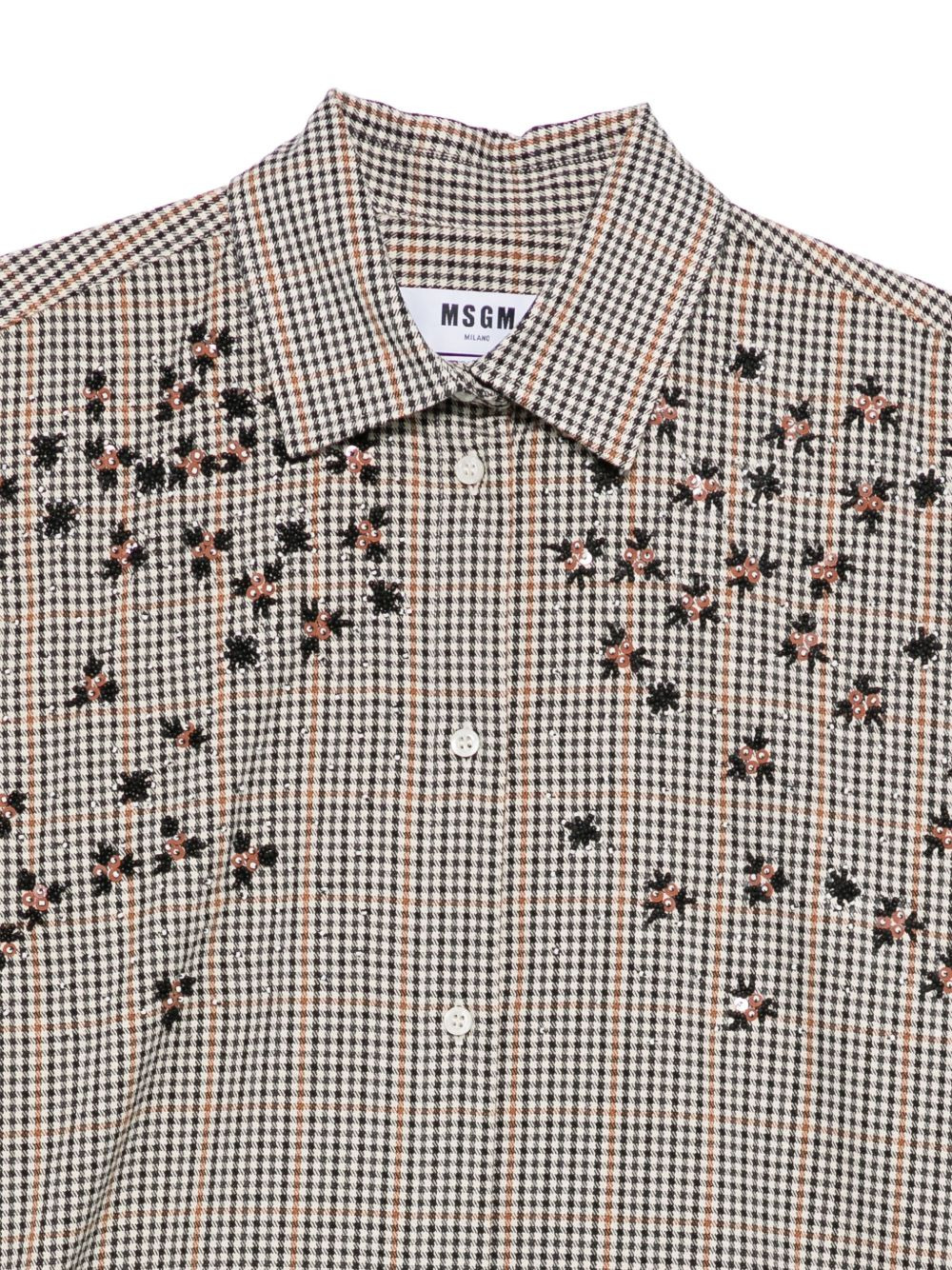 gingham embroidered shirt - 3